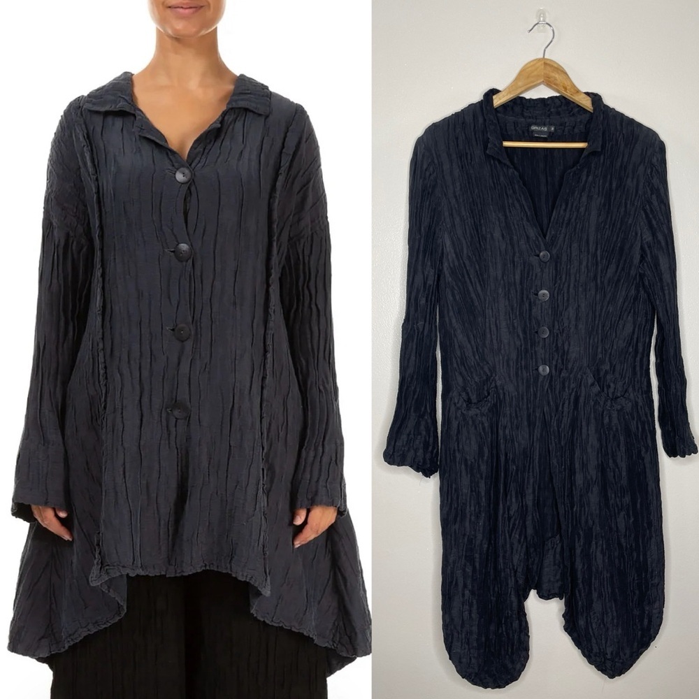 Grizas | Crinkled Linen Silk Blend‎ Lagenlook Top